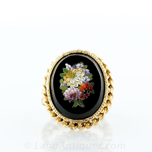 Mitsukoリンク 昭和レトロ 東洋ファニチア ヴィンテージ 花柄 Vintage Floral Micro Mosaic Ring 椅子(チェア)・スツール