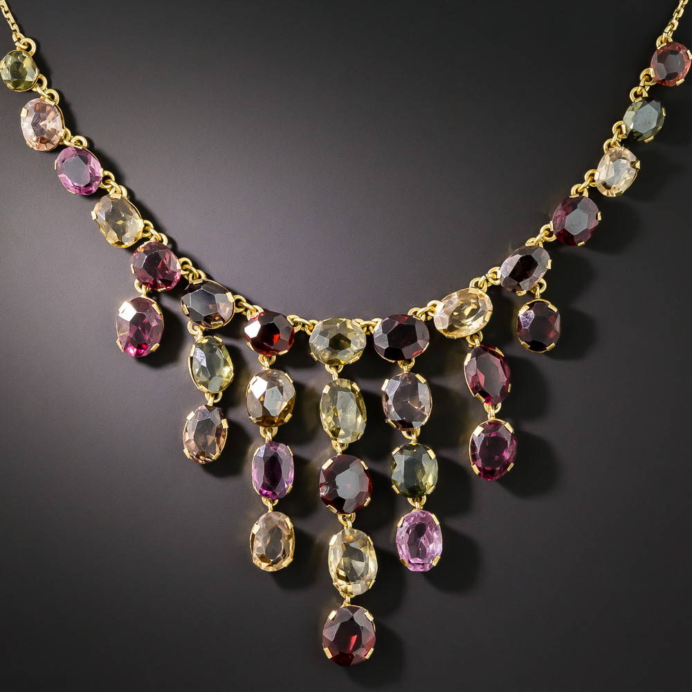 14kt Yellow Gold Garnet Cluster Necklace — Renaissance Jewelers