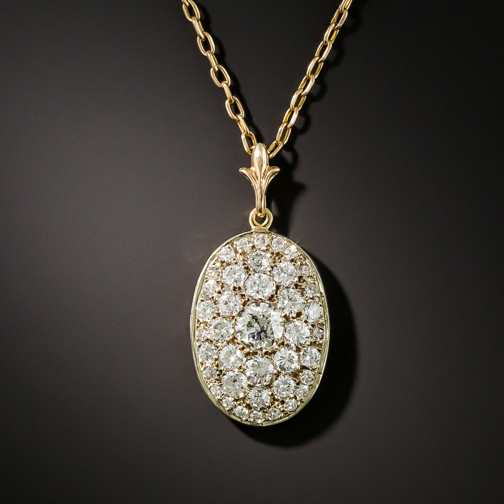 Vintage Oval Diamond Cluster Drop