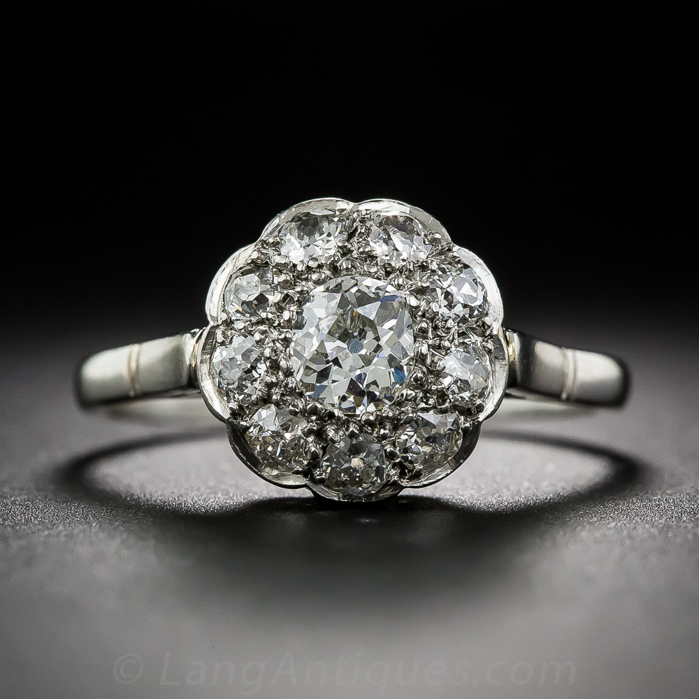 Vintage diamond cluster ring on sale