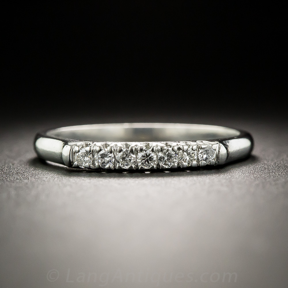 Vintage platinum diamond wedding band hot sale