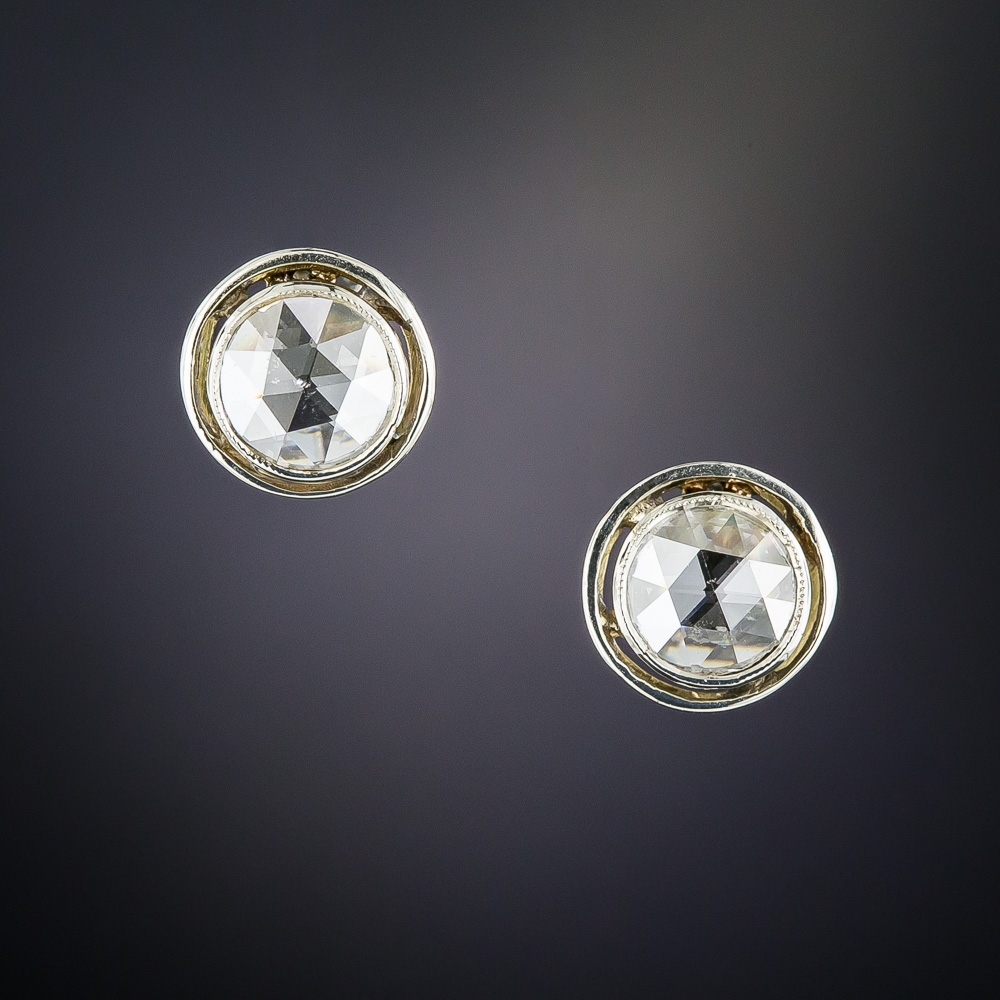 Buy Antique Georgian Rose Cut Diamond Earrings Sterling Silver 10K Online  in India  Etsy