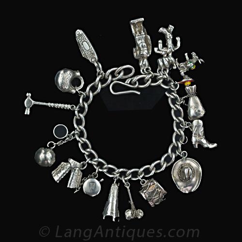 Vintage Silver Charm Bracelet