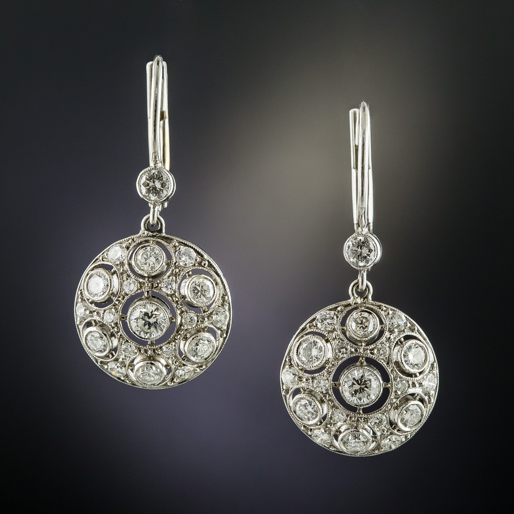 antique style diamond earrings