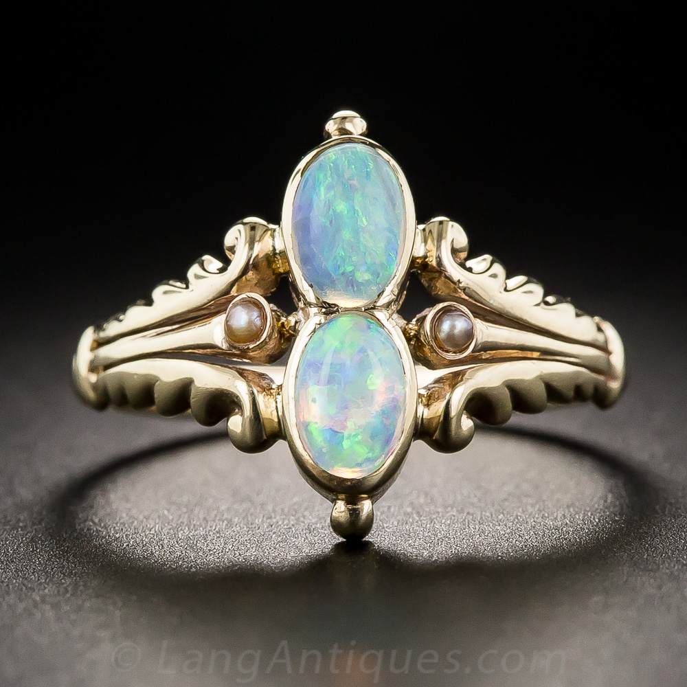 Vintage Twin Opal Ring