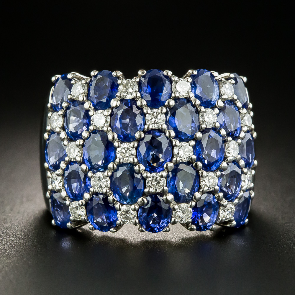 Sapphire on sale diamond band