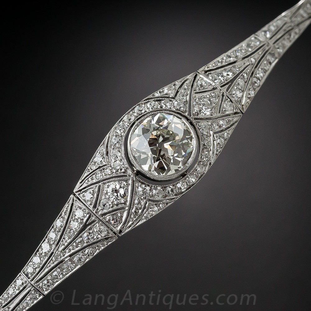 Edwardian/Early Art Deco Platinum and Diamond Bracelet