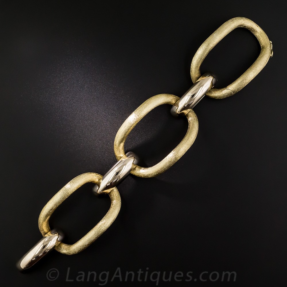Large Open Link Vintage Italian Bracelet