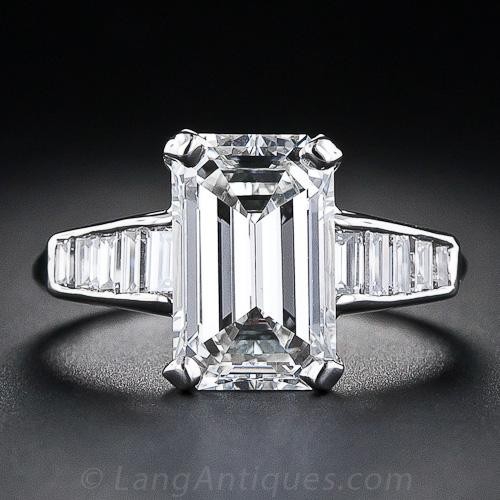 3.18 Carat Emerald-Cut Diamond Ring
