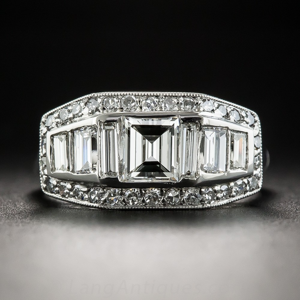 Art Deco Platinum and Diamond Engagement Ring