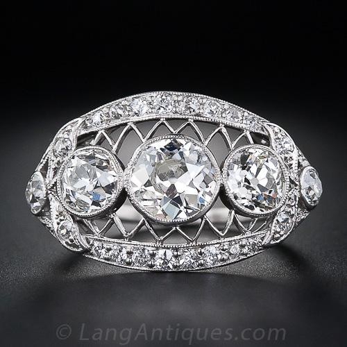Edwardian Three-Stone Diamond Ring