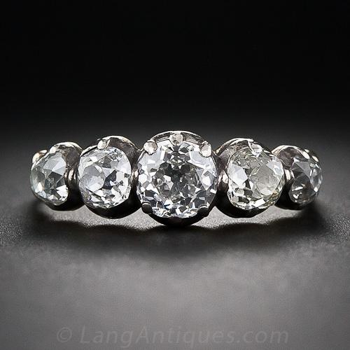 Georgian five stone diamond engagement ring